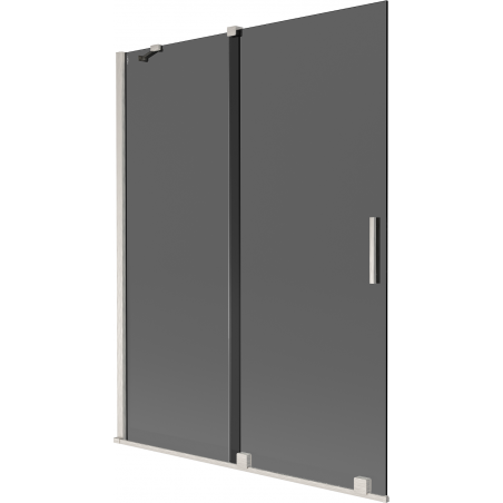 Mexen Velar schuifbare badwand 2-delig 130 x 150 cm, grafiet, geborsteld nikkel - 896-130-000-41-97