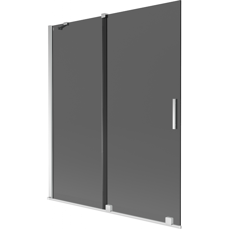 Mexen Velar badwand 2-delig schuifbaar 140 x 150 cm, grafiet, chroom - 896-140-000-41-01
