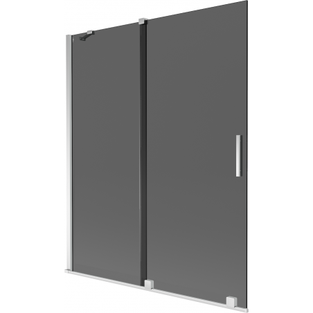 Mexen Velar badwand 2-delig schuifbaar 140 x 150 cm, grafiet, chroom - 896-140-000-41-01