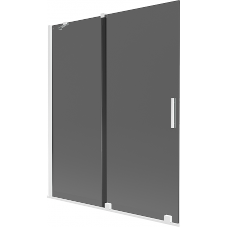 Mexen Velar badwand 2-delig schuifbaar 140 x 150 cm, grafiet, wit - 896-140-000-41-20