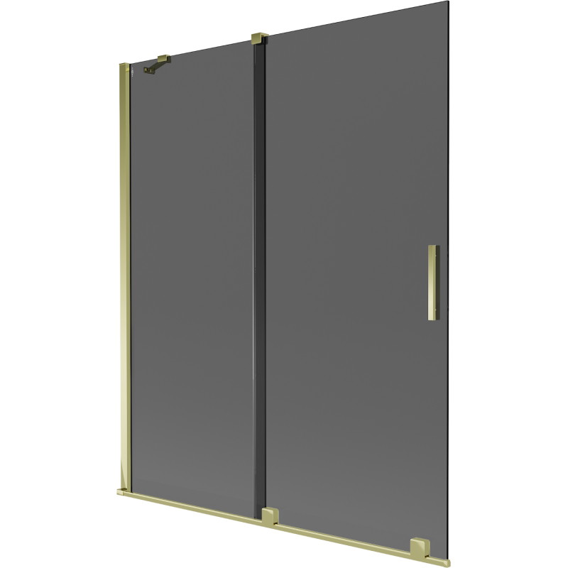 Mexen Velar kahe tiivaga vannitoasirm, kaheosaline lükand 140 x 150 cm, grafiit, kuldne - 896-140-000-41-50