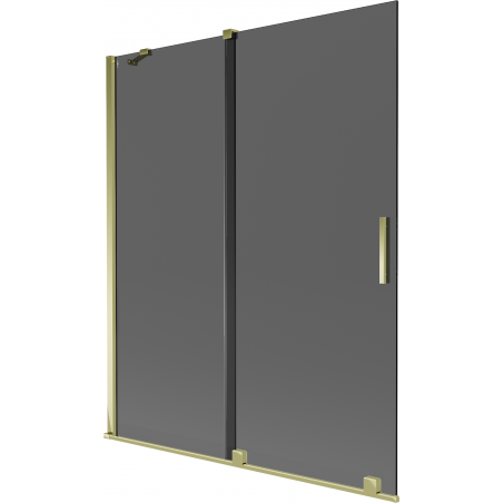 Mexen Velar kahe tiivaga vannitoasirm, kaheosaline lükand 140 x 150 cm, grafiit, kuldne - 896-140-000-41-50