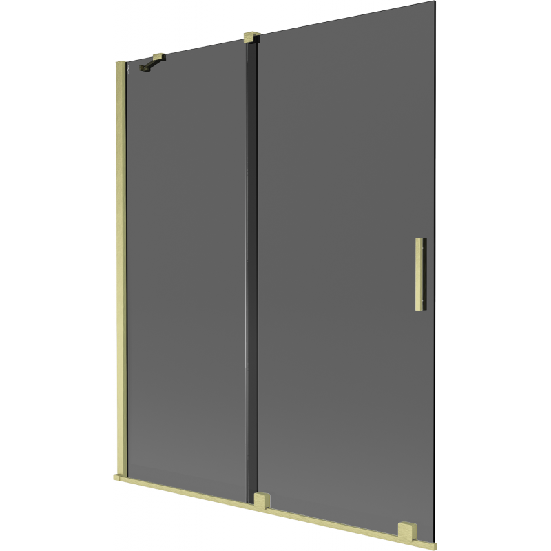 Mexen Velar badwand 2-vleugelige schuifdeur 140 x 150 cm, grafiet, goud geborsteld - 896-140-000-41-55