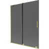 Mexen Velar badwand 2-vleugelige schuifdeur 140 x 150 cm, grafiet, goud geborsteld - 896-140-000-41-55