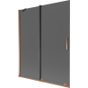 Mexen Velar 2-flügelige, verschiebbare Badewannenabtrennung 140 x 150 cm, grafit, Roségold - 896-140-000-41-60