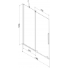 Mexen Velar 2-flügelige, verschiebbare Badewannenabtrennung 140 x 150 cm, grafit, Roségold - 896-140-000-41-60