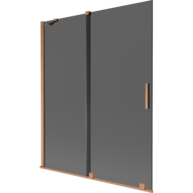Mexen Velar Zweiflügelige Duschabtrennung 140 x 150 cm, Graphit, gebürstetes Kupfer - 896-140-000-41-65