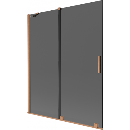 Mexen Velar zweiflügelige Duschwand 140 x 150 cm, graphit, gebürstetes Kupfer - 896-140-000-41-65