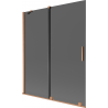 Mexen Velar twee-delige verschuifbare badscherm 140 x 150 cm, grafiet, geborsteld koper - 896-140-000-41-65