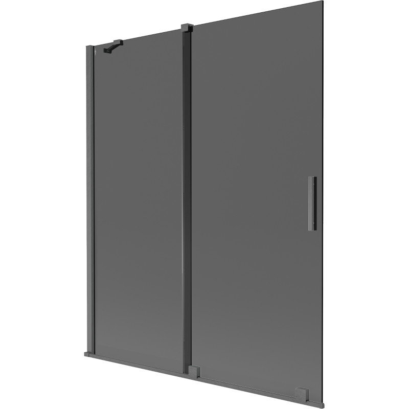 Mexen Velar kahe tiivaga liuglev vanniparavan 140 x 150 cm, grafiit, harjatud gun gray - 896-140-000-41-66