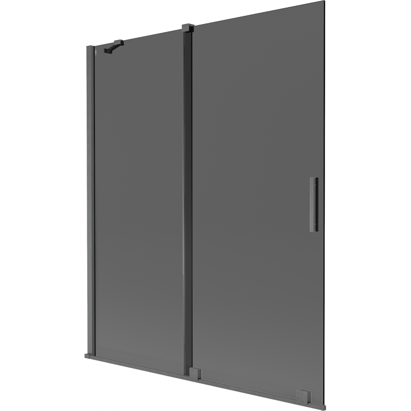 Mexen Velar painel de banheira de correr de 2 portas 140 x 150 cm, grafite, cinza escovado - 896-140-000-41-66