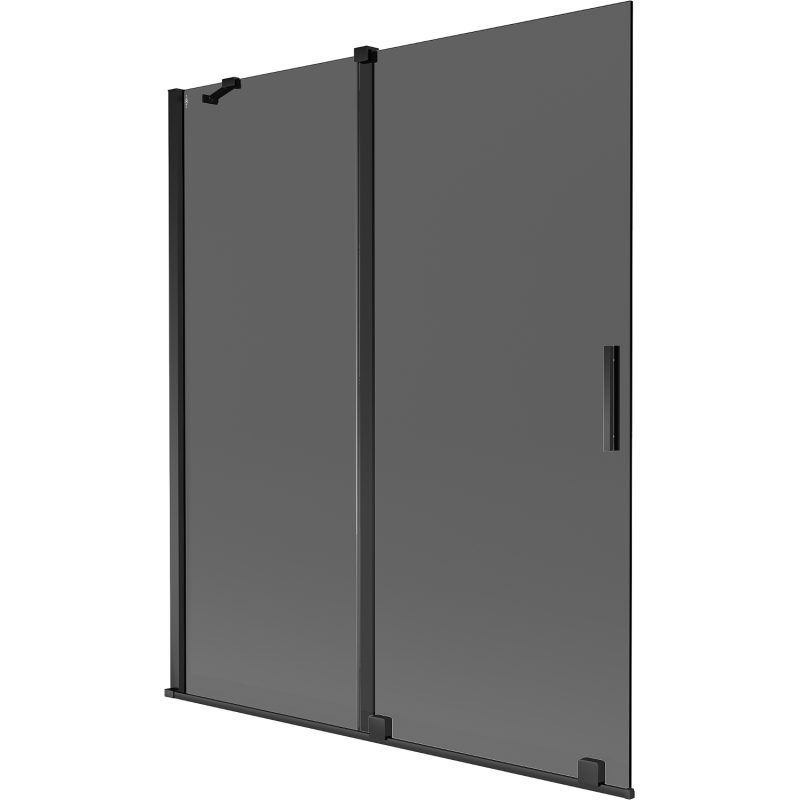 Mexen Velar 2-flügelige verschiebbare Badewannenabtrennung 140 x 150 cm, Grafit, Schwarz - 896-140-000-41-70