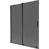 Mexen Velar 2-flügelige verschiebbare Badewannenabtrennung 140 x 150 cm, Grafit, Schwarz - 896-140-000-41-70