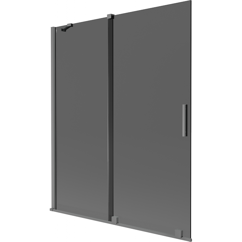 Mexen Velar 2-flügelige, verschiebbare Badewannenwand 140 x 150 cm, grafit, Gun Metal - 896-140-000-41-95