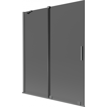 Mexen Velar 2-flügelige, verschiebbare Badewannenwand 140 x 150 cm, grafit, Gun Metal - 896-140-000-41-95