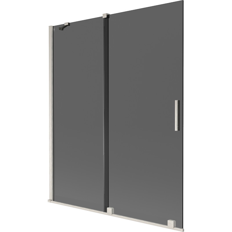Mexen Velar vannitoauks 2-osaline liuguks 140 x 150 cm, grafiit, harjatud nikkel - 896-140-000-41-97