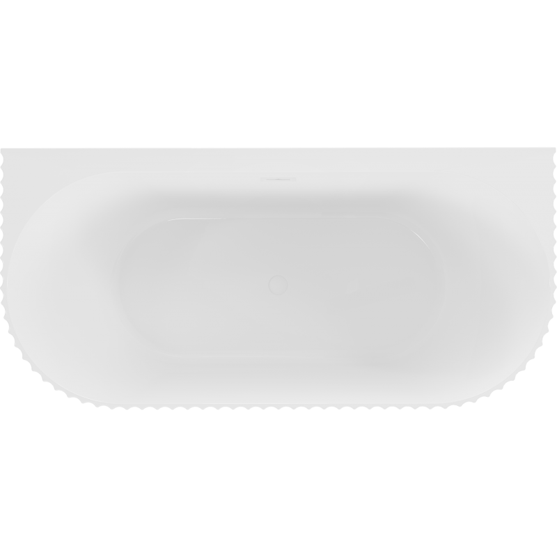 Mexen Sella baignoire autoportante à adosser cannelée 150 x 75 cm, blanc brillant, trop-plein blanc - 52711507500-20