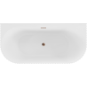 Mexen Sella vann vaba-seisev, seinale kinnitatav, rihveldatud, 150 x 75 cm, valge läige, ülevool roosa kuld - 52711507500-60