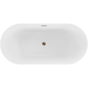 Mexen Paola freistehende, geriffelte Badewanne 150 x 75 cm, weiß glänzend, Überlauf Roségold - 52721507500-60