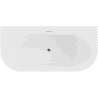 Mexen Sella free-standing ribbed wall bathtub 150 x 75 cm, matte white, chrome overflow - 52711507501-01
