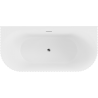 Mexen Sella freistehende, wandmontierte gerillte Badewanne 150 x 75 cm, mattweiß, Überlauf chrom - 52711507501-01