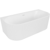 Mexen Sella vrijstaande geribbelde tegen de muur bad 150 x 75 cm, witte mat, witte overloop - 52711507501-20