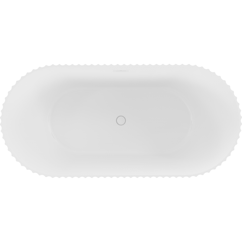 Mexen Paola freestanding ribbed bathtub 150 x 75 cm, white matte, white overflow - 52721507501-20