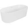 Mexen Paola freistehende, geriffelte Badewanne 150 x 75 cm, weiß matt, weißer Überlauf - 52721507501-20