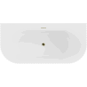 Mexen Sella freistehende wandnahe gerillte Badewanne 150 x 75 cm, weiß matt, Überlauf gold - 52711507501-50