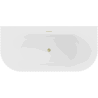 Mexen Sella ribbed back-to-wall freestanding bathtub 150 x 75 cm, white matte, brushed gold overflow - 52711507501-55