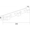 Mexen dreifacher Handtuchhaken, schwarz - 709263-70
