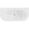 Mexen Sella freestanding ribbed wall-adjacent bathtub 150 x 75 cm, white matte, brushed copper overflow - 52711507501-65