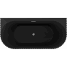 Mexen Sella freestanding fluted wall-adjacent bath 150 x 75 cm, black matte, chrome overflow - 52711507571-01