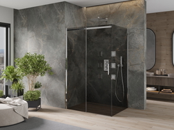 Mexen Omega sliding shower cabin 120 x 90 cm, graphite, chrome - 825-120-090-01-40