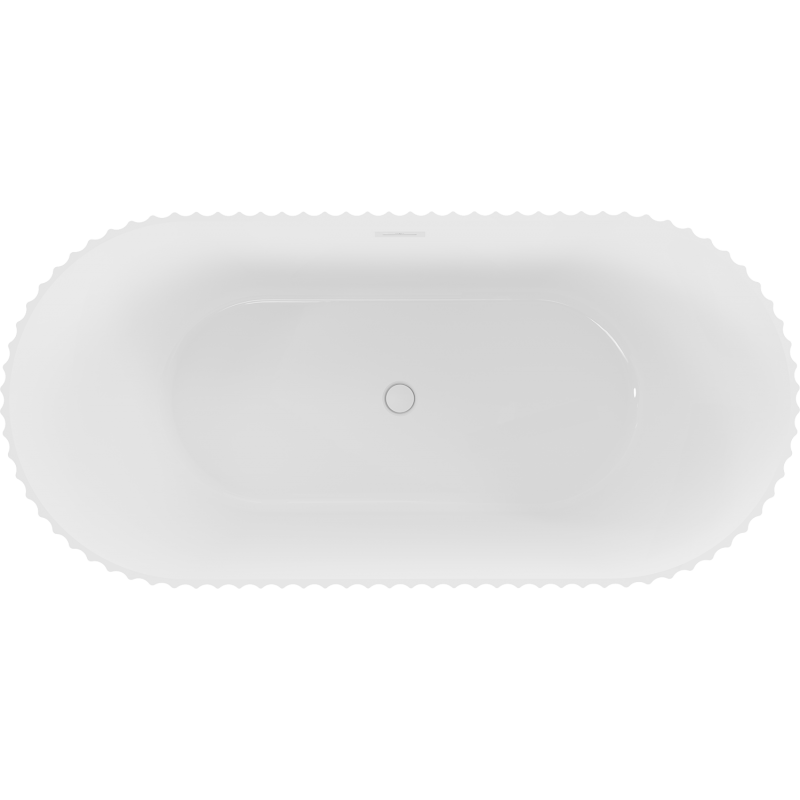 Mexen Paola baignoire autoportante rainurée 170 x 80 cm, blanc brillant, trop-plein blanc - 52721708000-20