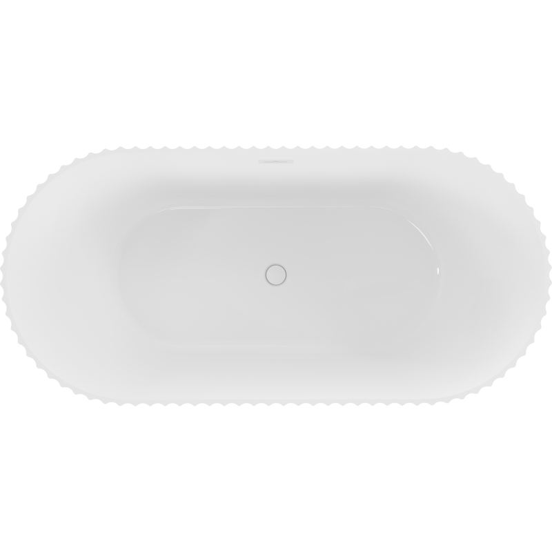 Mexen Paola vasca da bagno autonoma scanalata 170 x 80 cm, bianco lucido, troppopieno bianco - 52721708000-20