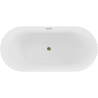 Mexen Paola vasca da bagno freestanding rigata 170 x 80 cm, bianco lucido, troppopieno oro - 52721708000-50