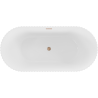 Mexen Paola freistehende geriffelte Badewanne 170 x 80 cm, weiß glänzend, Überlauf gebürstetes Kupfer - 52721708000-65