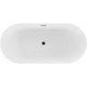 Mexen Paola baignoire autoportante nervurée 170 x 80 cm, blanc brillant, trop-plein noir - 52721708000-70