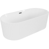 Mexen Paola freestanding fluted bath 170 x 80 cm, white gloss, overflow gun metal - 52721708000-95