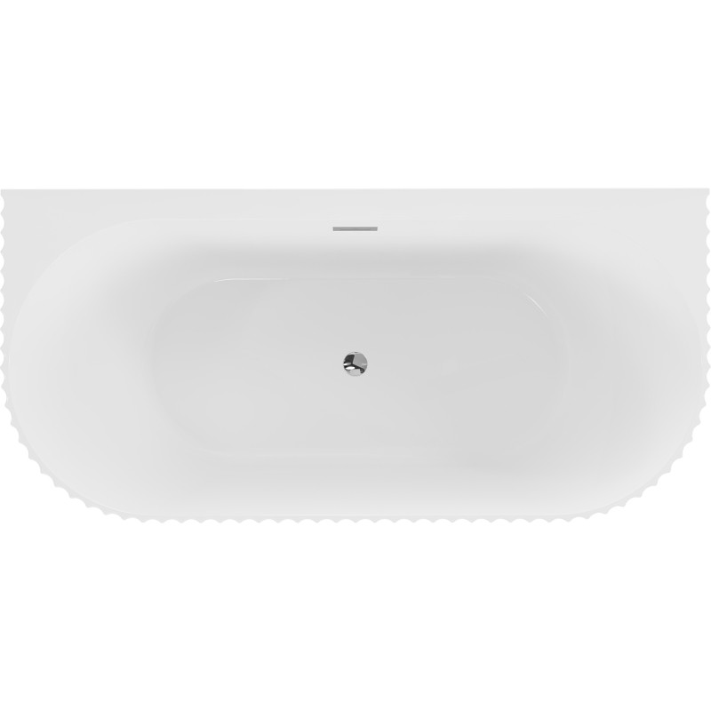 Mexen Sella vabalt seisev seinale paigaldatav soonikuga vann 170 x 80 cm, valge läige, kroom ülevool - 52711708000-01