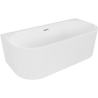 Mexen Sella freestanding ribbed 170 x 80 cm bathtub, white gloss, chrome overflow - 52711708000-01