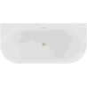 Mexen Sella freestanding ribbed bathtub 170 x 80 cm, glossy white, brushed gold overflow - 52711708000-55