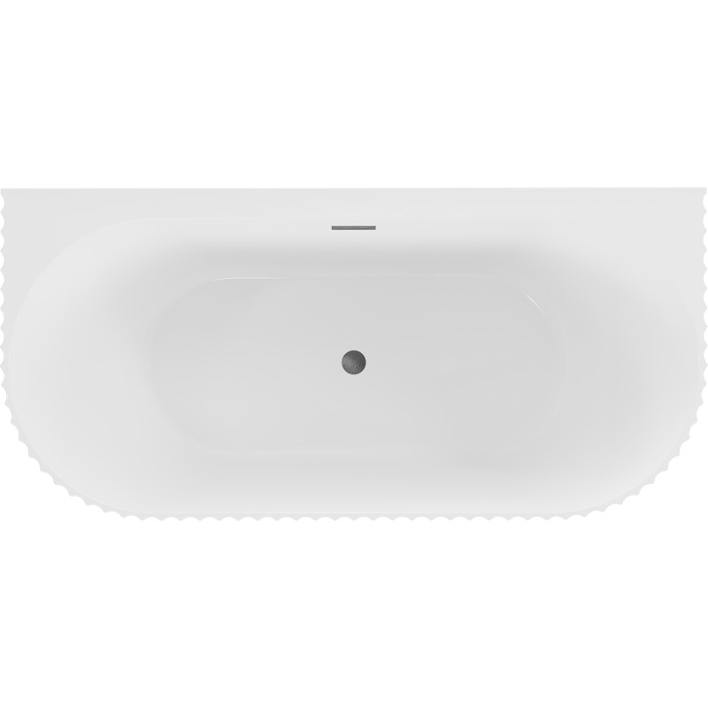 Mexen Sella vrijstaande geribbelde wandraar badkuip 170 x 80 cm, wit glans, overloop gun gray geborsteld - 52711708000-66
