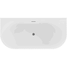 Mexen Sella freistehende, wandstehende Rillen-Badewanne 170 x 80 cm, weiß glänzend, Überlauf gun grau gebürstet - 52711708000-66