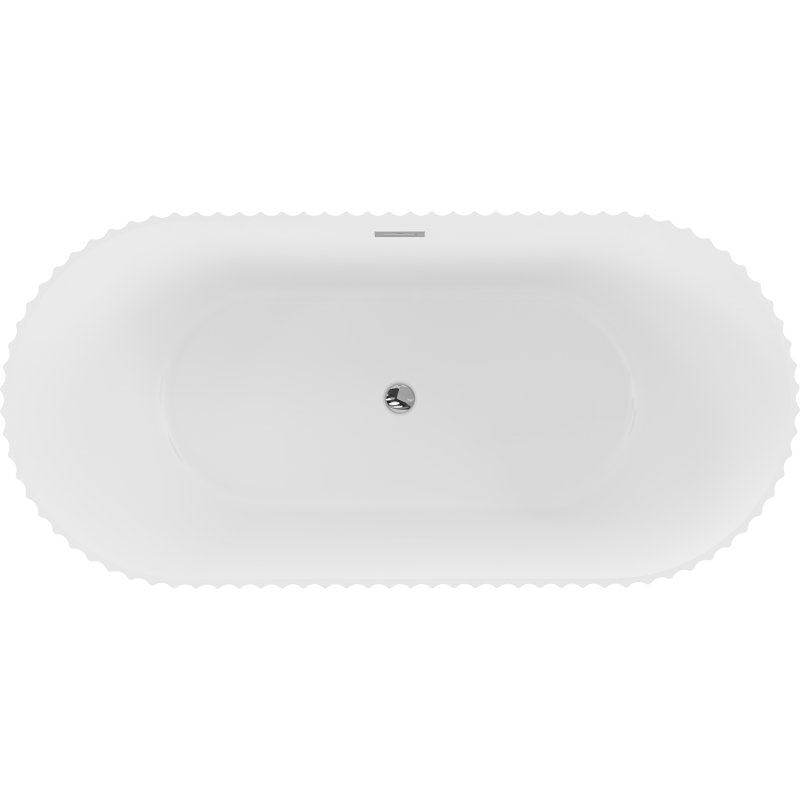 Mexen Paola freestanding fluted bathtub 170 x 80 cm, white matte, chrome overflow - 52721708001-01