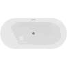 Mexen Paola freestanding fluted bathtub 170 x 80 cm, white matte, chrome overflow - 52721708001-01
