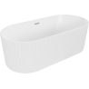 Mexen Paola freestanding fluted bathtub 170 x 80 cm, white matte, chrome overflow - 52721708001-01