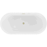 Mexen Paola freistehende Riffelbadewanne 170 x 80 cm, weiß matt, Überlauf gold gebürstet - 52721708001-55