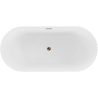 Mexen Paola freistehende geriffelte Badewanne 170 x 80 cm, weiße Matt, Überlauf Roségold - 52721708001-60